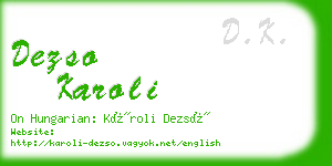 dezso karoli business card